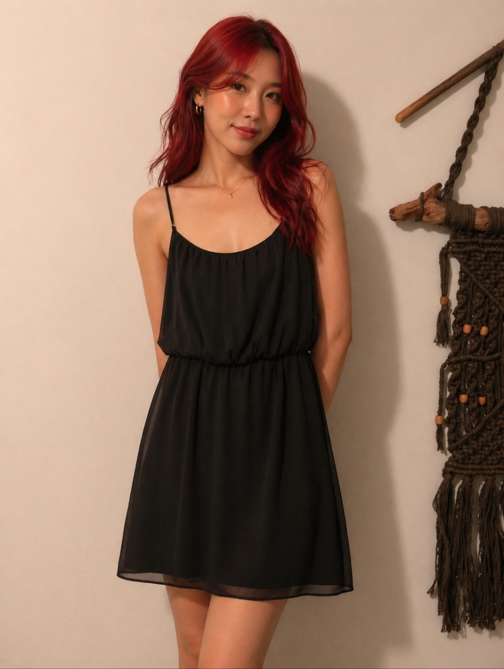 Empire Waist Little Black Spaghetti Strap Mini Dress By Guess Size XS